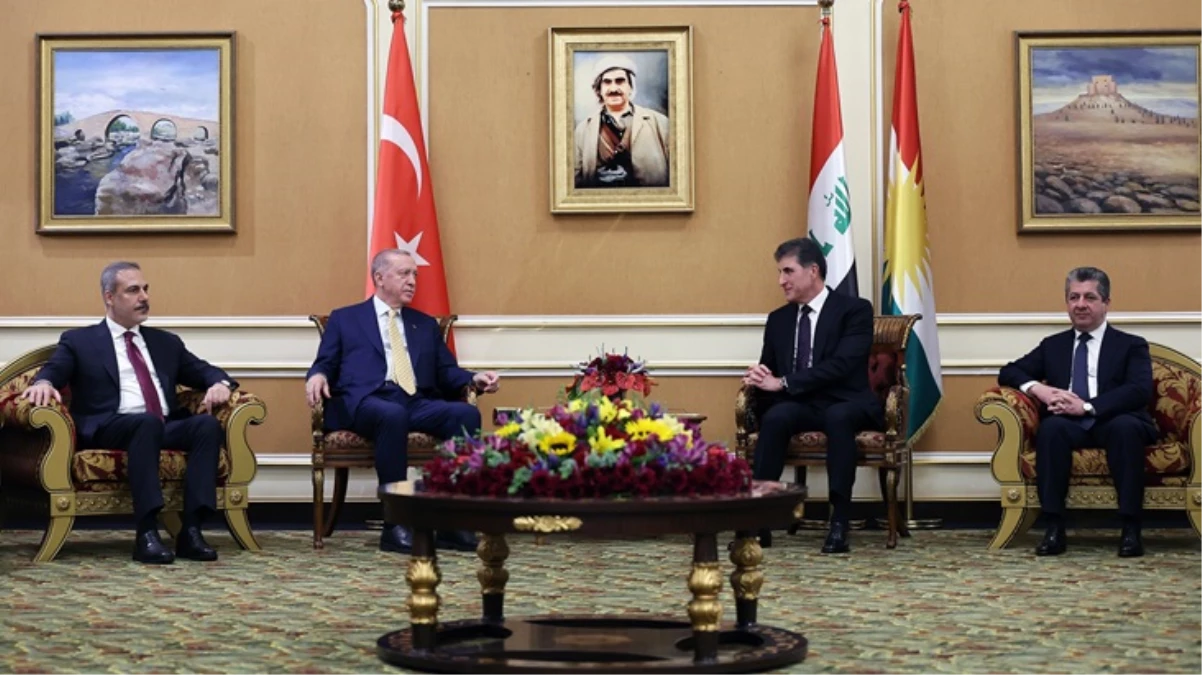 Cumhurbaşkanı Erdoğan'ın IKBY Başkanı Barzani ile Erbil'de Yaptığı Görüşme